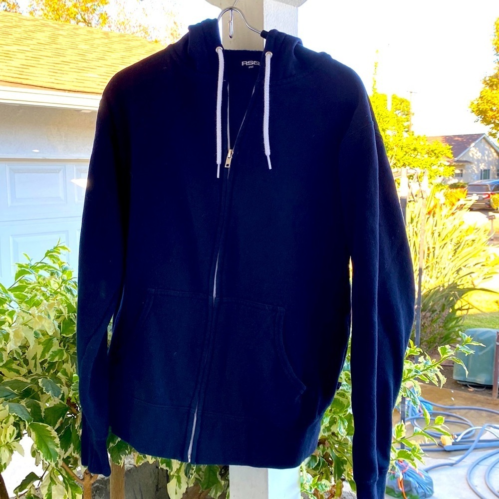 RSQ BOY’S NAVY BLUE ZIP UP FLEECE HOODIE Size SMALL EUC - Picture 4 of 11